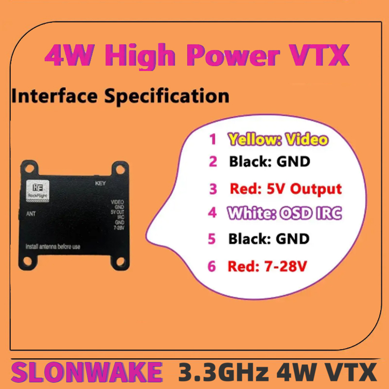 SLONWAKE FPV 3.3G 16CH 4000mW  - Fpv Drone Transmitter avis et prix