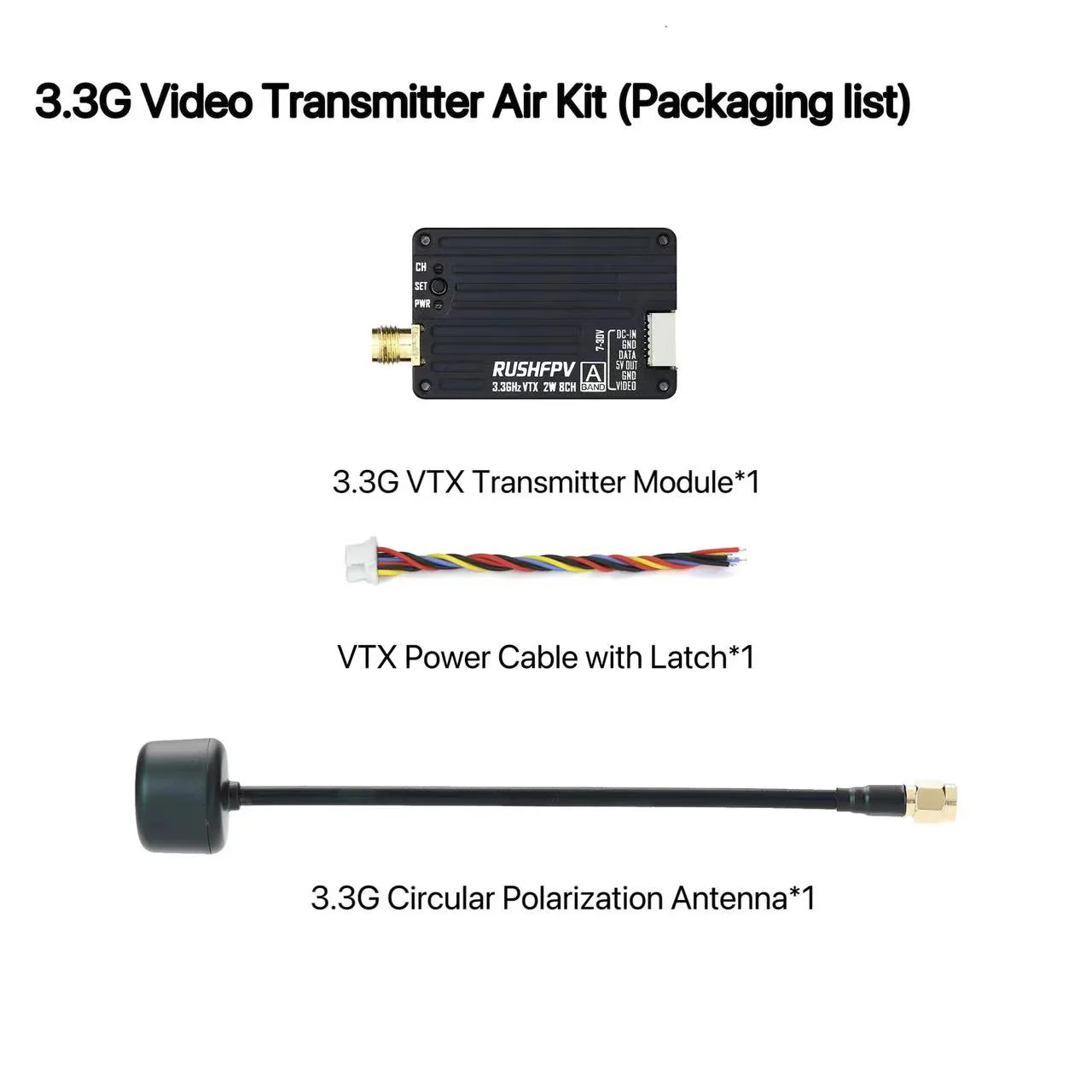 RUSHFPV 3.3G 2W VTX Transmitte - Fpv Drone Transmitter avis et prix