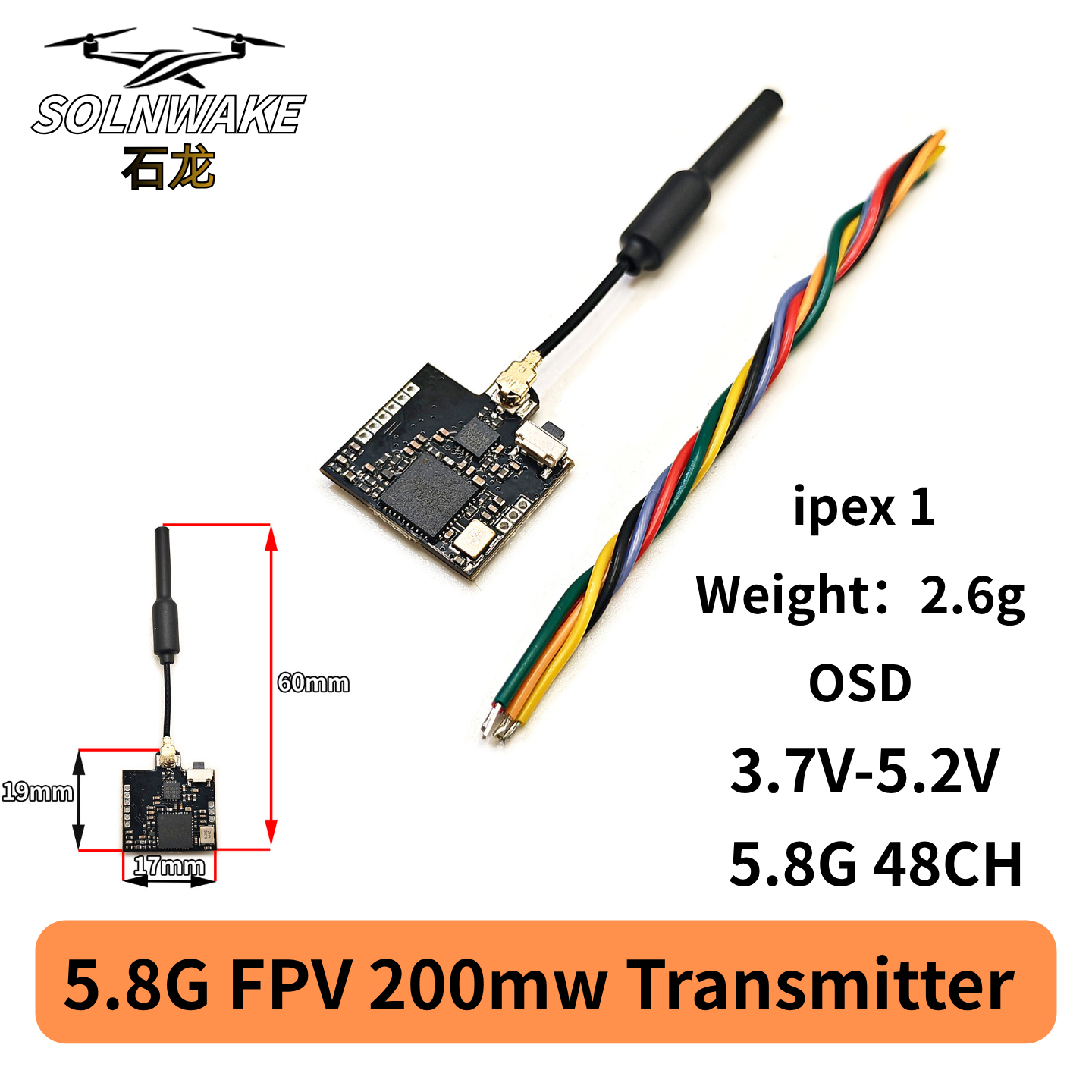 SLONWAKE Nano 5.8G 48CH 200mW  - Fpv Drone Transmitter avis et prix