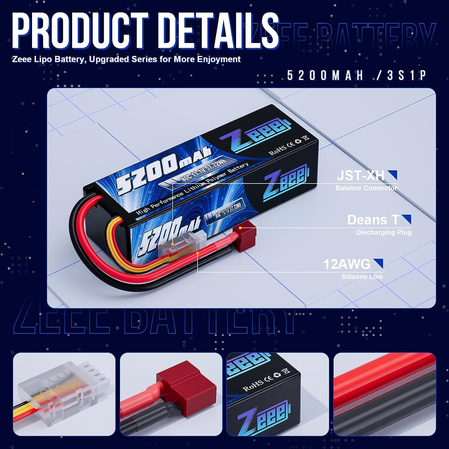 1/2pcs Zeee 3S 5200mAh Lipo Ba - Fpv Drone Bag avis et prix
