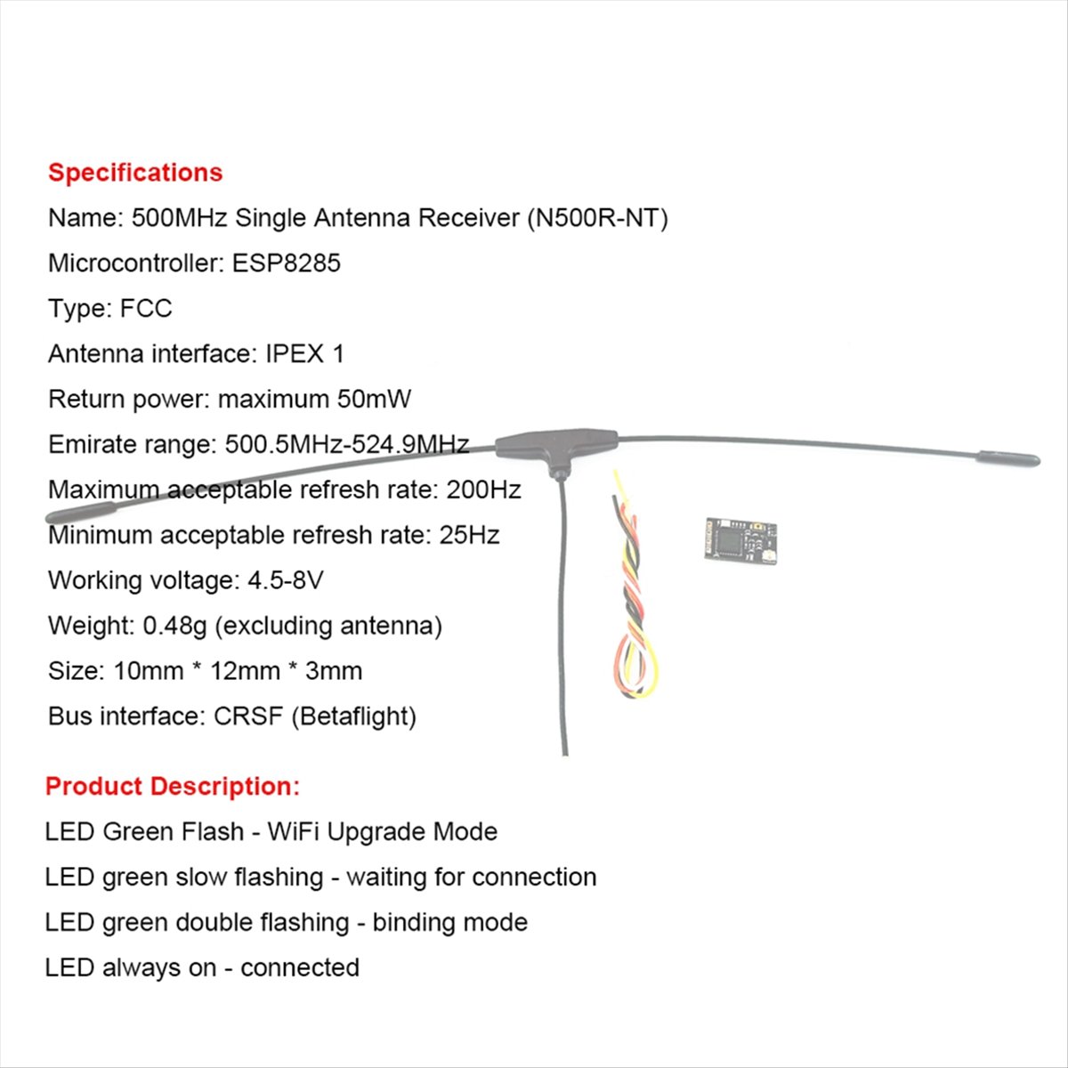 500MHz Receiver 500.5MHz-524.9 - Fpv Drone Receiver avis et prix