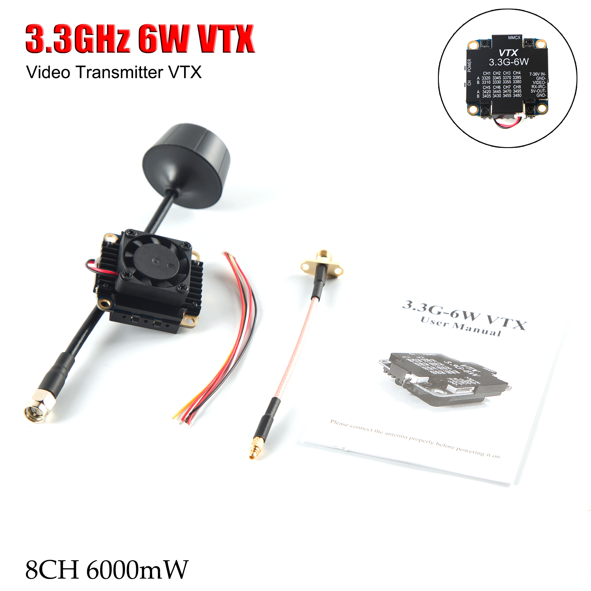 FPV Video Transmitter 3.3G 6W  - Fpv Drone Transmitter avis et prix