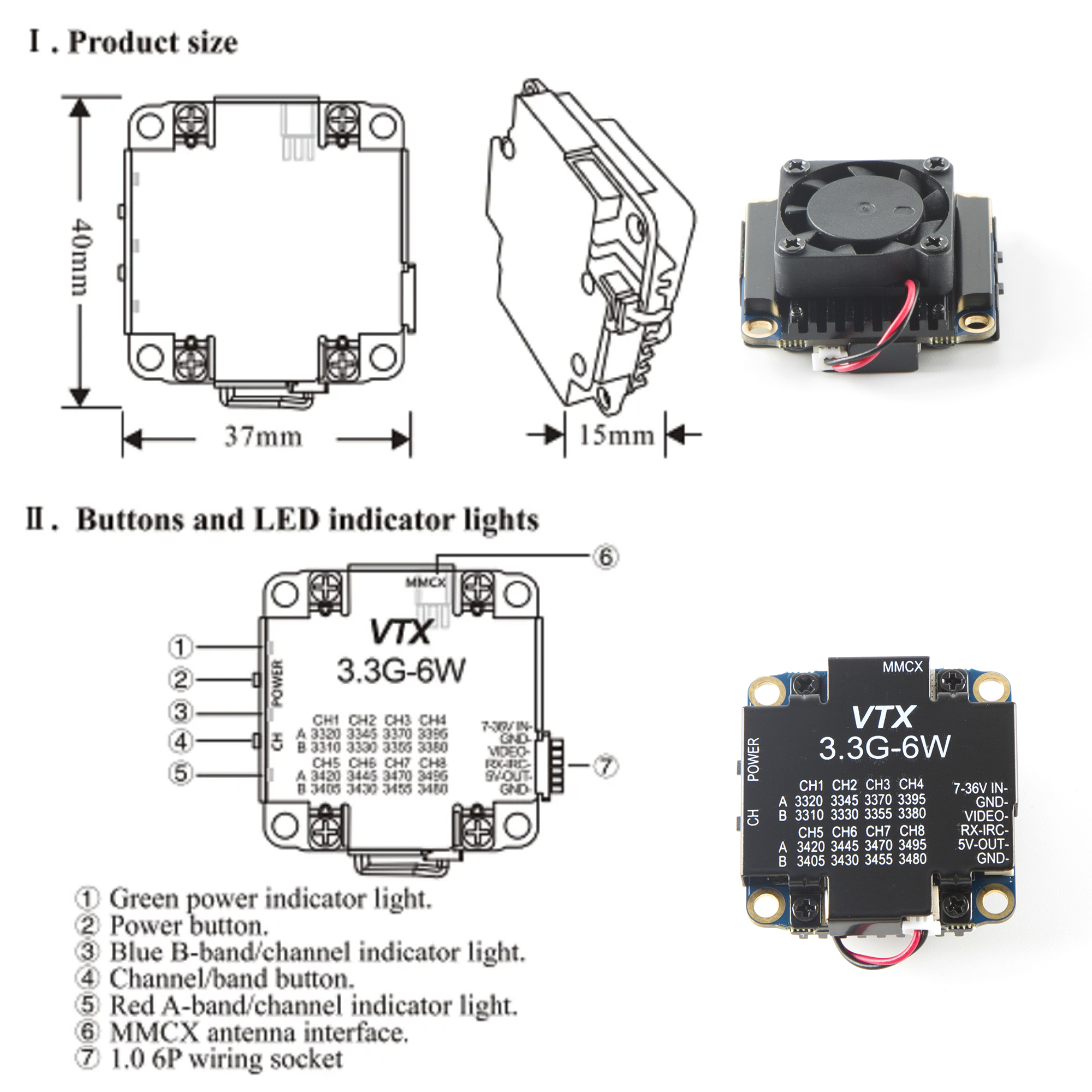 FPV Video Transmitter 3.3G 6W  - Fpv Drone Transmitter avis et prix